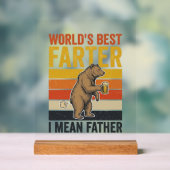 Weltbester Furzer Lustiger Vater Bär Acrylschild (Neutral)