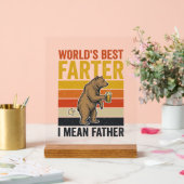 Weltbester Furzer Lustiger Vater Bär Acrylschild (Hochzeit)