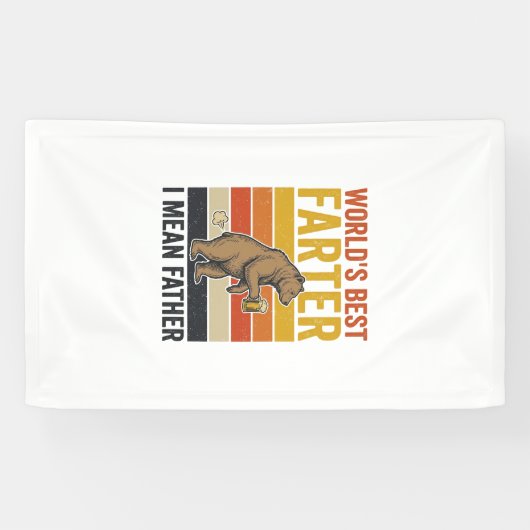 Weltbester Furzer Lustiger Vater Bär Banner (Horizontal)