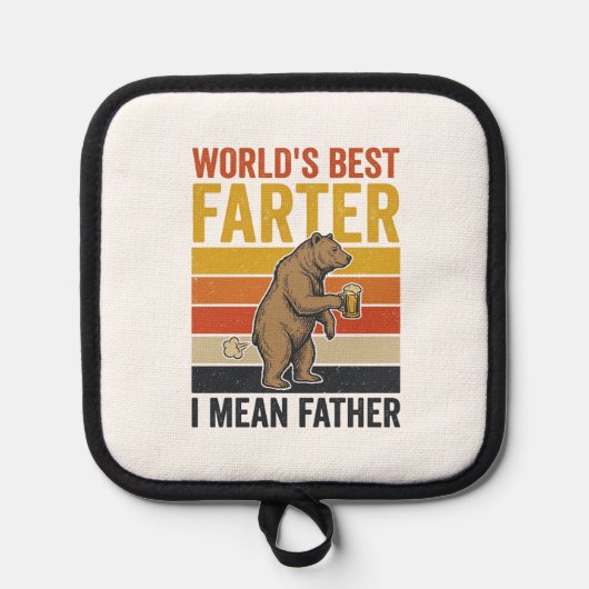 Weltbester Furzer Lustiger Vater Bär Topflappen (Vorderseite)