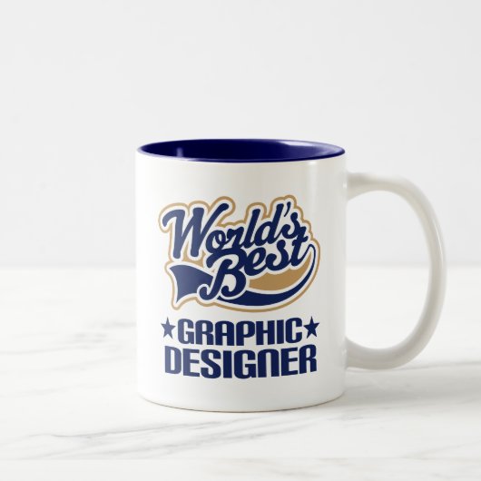 Weltbester Grafikdesigner Zweifarbige Tasse (Rechts)
