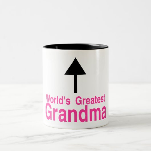 Weltbester Großmutter-Pfeil Zweifarbige Tasse (Mittel)