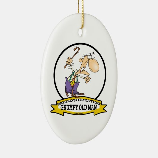 WELTBESTER GRUMPY ALTER MAN CARTOON KERAMIK ORNAMENT (Rechts)