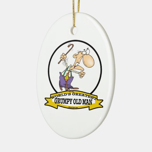 WELTBESTER GRUMPY ALTER MAN CARTOON KERAMIK ORNAMENT (Links)