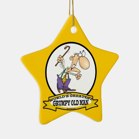 WELTBESTER GRUMPY ALTER MAN CARTOON KERAMIKORNAMENT (Rechts)