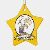 WELTBESTER GRUMPY ALTER MAN CARTOON KERAMIKORNAMENT (Links)