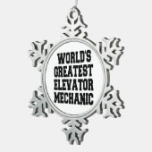 Weltbester Höhenrudermechanismus Schneeflocken Zinn-Ornament (Rechts)