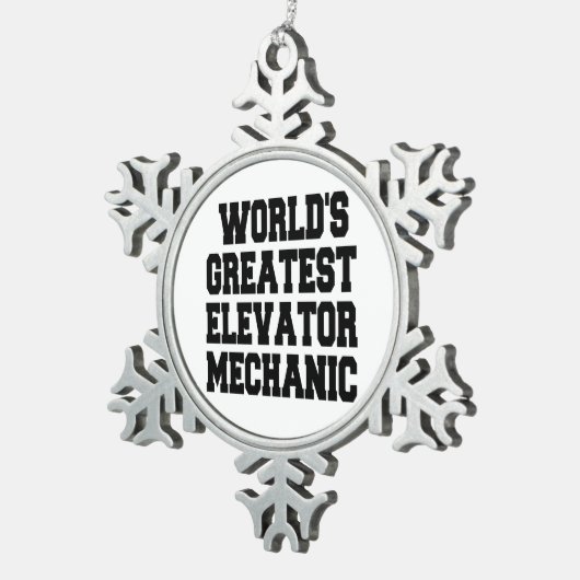 Weltbester Höhenrudermechanismus Schneeflocken Zinn-Ornament (Rechts)