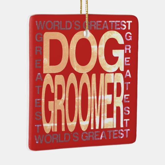 Weltbester Hund Groomer Keramikornament (Rechts)