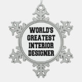 Weltbester Innenarchitekt Schneeflocken Zinn-Ornament (Vorderseite)