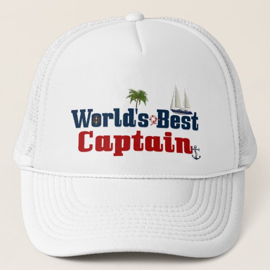 Weltbester Kapitän Truckerkappe (Vorderseite)