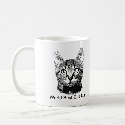 Weltbester Katzen-Vater Kaffeetasse (Links)