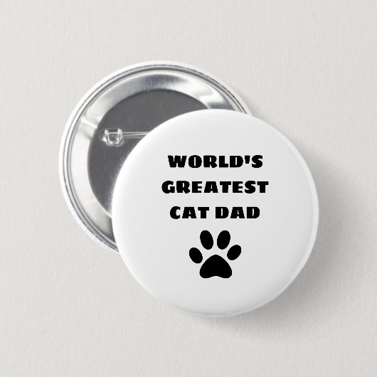 Weltbester Katzenpapa, personalisierter Text Button (Vorne & Hinten)