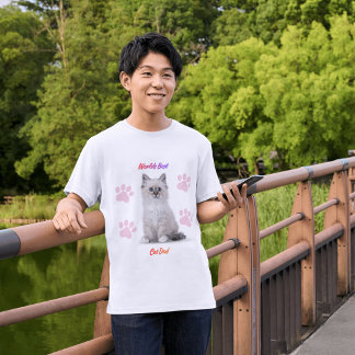Weltbester Katzenvater Elegantes einfaches Foto T-Shirt