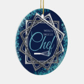 Weltbester Koch, der zu einem kulinarischen Fest e Keramik Ornament (Rechts)