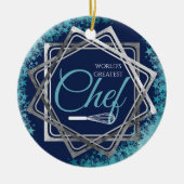 Weltbester Koch, der zu einem kulinarischen Fest e Keramik Ornament (Vorne)