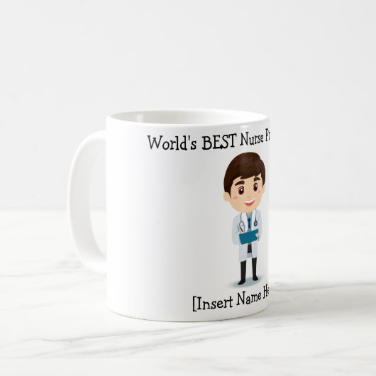 Weltbester Krankenpfleger, Brünette Männer Kaffeetasse (Vorderseite Links)