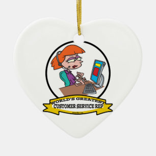 WELTBESTER KUNDENSERVICE REP CARTOON KERAMIK ORNAMENT