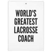 Weltbester Lacrosse Coach Klemmbrett (Rückseite)