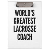 Weltbester Lacrosse Coach Klemmbrett (Vorderseite)