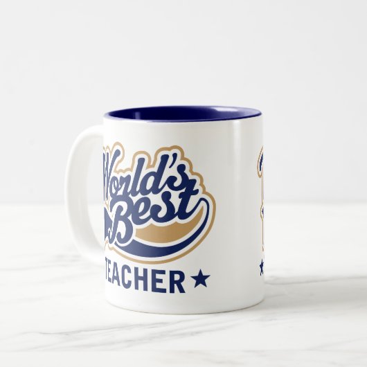 Weltbester Lehrer Zweifarbige Tasse (Vorderseite Links)