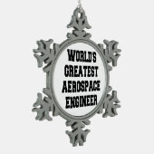 Weltbester Luftfahrtingenieur Schneeflocken Zinn-Ornament (Links)