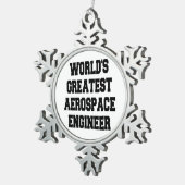 Weltbester Luftfahrtingenieur Schneeflocken Zinn-Ornament (Rechts)