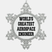 Weltbester Luftfahrtingenieur Schneeflocken Zinn-Ornament (Vorderseite)