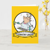 WELTBESTER LUNCH LADY CARTOON KARTE (Gelbe Blume)