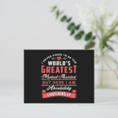 Weltbester medizinischer Assistent Doktor Funny Postkarte (Stehend Vorderseite)