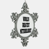 Weltbester Meteorologe Schneeflocken Zinn-Ornament (Links)