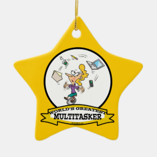 WELTBESTER MULTI-TASKER-CARTOON KERAMIK ORNAMENT