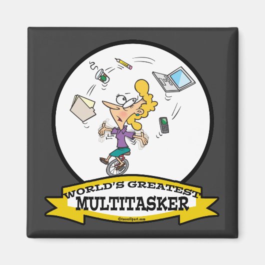 WELTBESTER MULTI-TASKER-CARTOON MAGNET (Vorne)