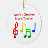 Weltbester Musik-Lehrer Keramikornament (Links)