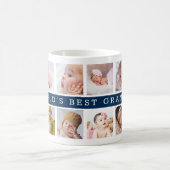 Weltbester Opa 12 Fotocollage Blau Kaffeetasse (Mittel)