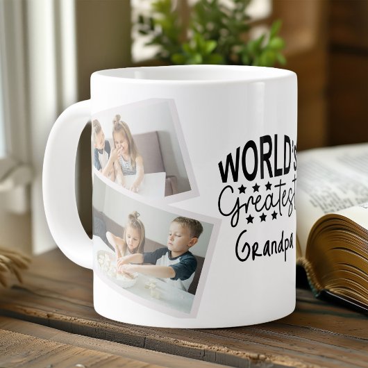 Weltbester Opa 4 Foto-Collage Jumbo-Tasse