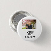 Weltbester Opa-Foto-Name Vatertag Opa Button (Vorne & Hinten)