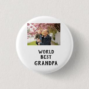 Weltbester Opa-Foto-Name Vatertag Opa Button