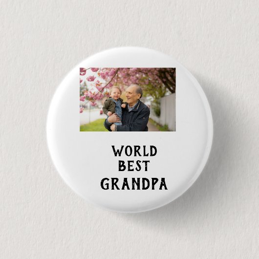 Weltbester Opa-Foto-Name Vatertag Opa Button (Vorderseite)