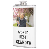 Weltbester Opa-Foto-Name Vatertag Opa Flachmann (Links)