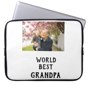 Weltbester Opa-Foto-Name Vatertag Opa Laptopschutzhülle
