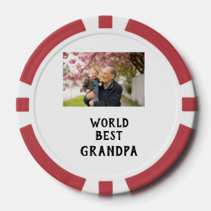 Weltbester Opa-Foto-Name Vatertag Opa Pokerchips