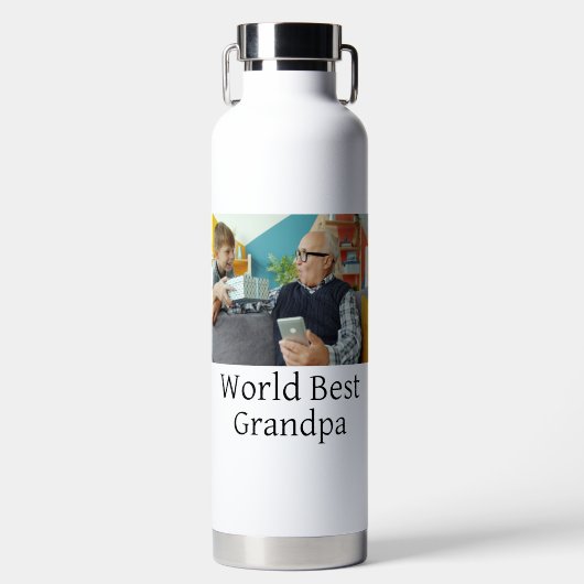 Weltbester Opa Namenstext Sporttext simpl Trinkflasche (Vorderseite)