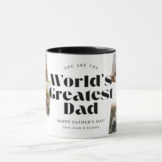 Weltbester Papa 6 Foto-Collage Tasse (Zentrum)
