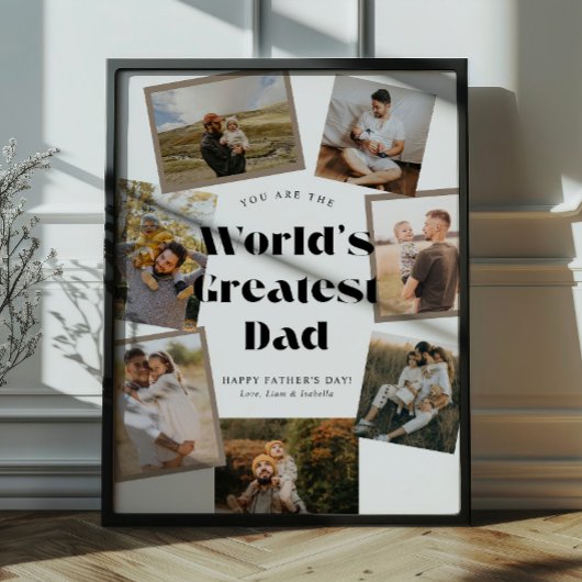 Weltbester Papa 7 Foto-Collage Poster