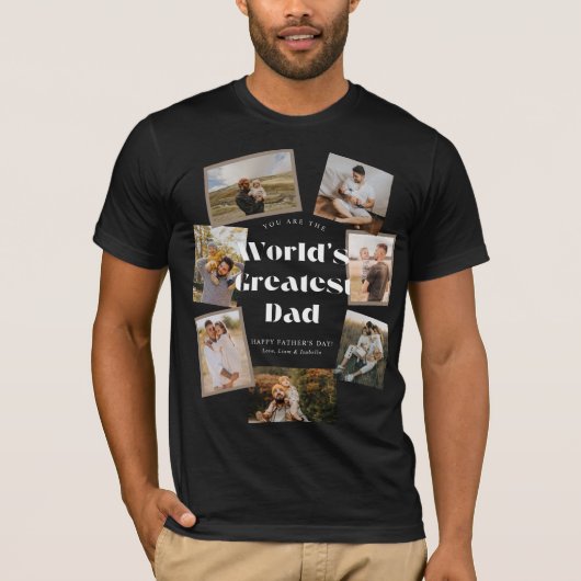 Weltbester Papa 7 Foto-Collage T-Shirt (Vorderseite)