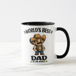 Weltbester Papa Cowboy Cartoon individuell  Tasse