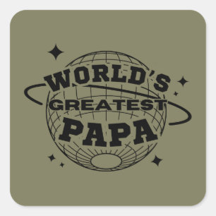 Weltbester Papa Frohes Vatertagsgeschenk Quadratischer Aufkleber