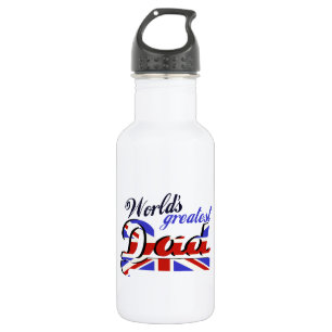 Weltbester Papa mit englischer Flagge Edelstahlflasche