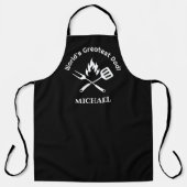 weltbester Papa, personalisiert grillschwarz witzi Schürze (Vorderseite)